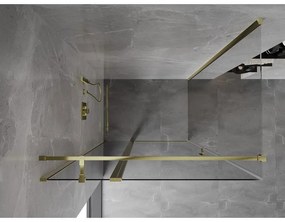 Mexen Mist T, sprchový kút s krídlovými dverami, 95 x 115 cm, 8mm číre sklo, zlatý lesklý profil, 8A4T-115-095-50-00