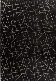 XXXLutz PLOCHO TKANÝ KOBEREC, 160/230 cm čierna, zlatá - Online Only bytové doplnky - 005937063502