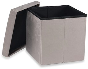 Béžový skladací taburet CUBEXO VELVET M