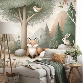 Samolepiaca tapeta lesná rozprávka s líškou