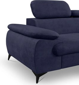 Rohová sedacia súprava Scala, tmavo modrá látka, pravý roh