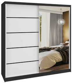 Šatníková skriňa SERENITY 200 cm biely mat MBP SERENITY SZP5/0/B/W/0/HIAL