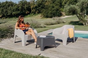 PETRA ARMCHAIR plastové kreslo, sivé