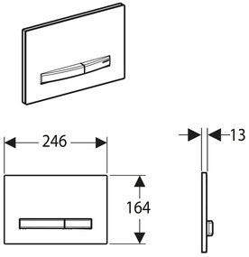 Geberit, GEBERIT SIGMA50 Dual tlačídko, biela-chróm, 115.788.11.2