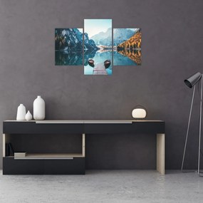 Obraz - Lode na jazere Braies (90x60 cm)