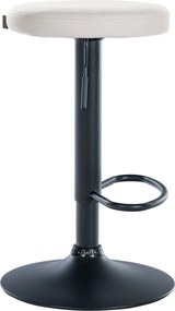 Barová stolička Ponte - koženka, čierny rám - Biela