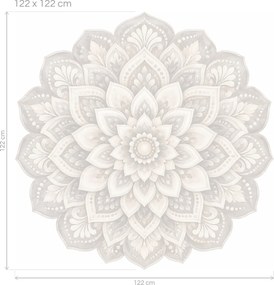 Šedobéžová květinová mandala arch 46 x 46 cm