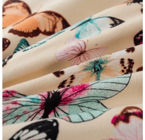 Flanelové obliečky z mikrovlákna VIVA BUTTERFLY krémové Rozmer obliečky: 70 x 90 cm | 140 x 200 cm