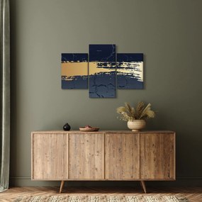 Obraz - Modrá a zlatá abstrakcia N⁰2 (90x60 cm)