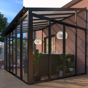 Luxusná zimná záhrada BestBerg PZ-QA7 / 12,8 m² / 300 x 428 x 312 cm / antracit