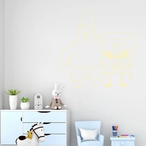 Veselá Stena Samolepka SpongeBob a Patrick Farba: béžová, Veľkosť: 100 x 102 cm