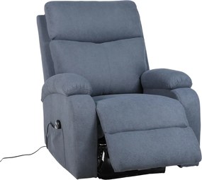 TV kreslo NIDO s elektrickým polohovaním — látka, sivá, nosnosť 130 kg