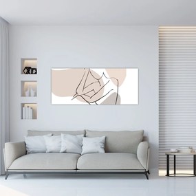 Obraz - Woman body line art N⁰1 (120x50 cm)