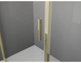 Mexen Exo, výklopný sprchový kút 145 x 90 cm, číre sklo, zlatá, 819-145-090-50-00