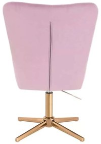 LuxuryForm DESIGN Kreslo AMADEO VELUR na zlatom kríži - levanduľa