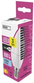 EMOS LED žiarovka, E14, Candle, 7,3 W, 806lm, 6500K, studená biela