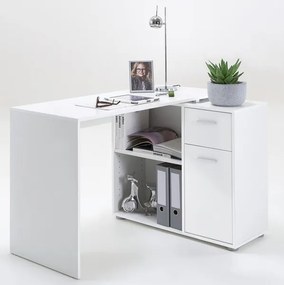 Písací stôl s regálom Albrecht, biely