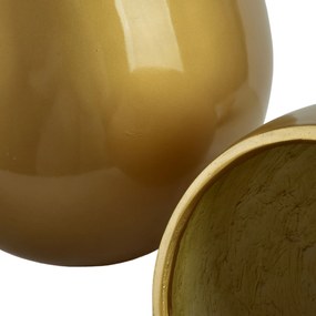 Sada 3 ks keramických květináčů NEVA MARBLE XI zlatá