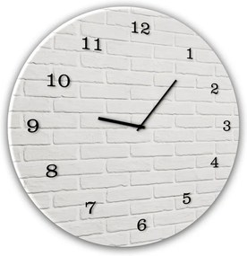 Nástenné hodiny Styler Glassclock White Brick, ⌀ 30 cm