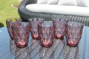 Ružové sklenené poháre 270ml 6ks