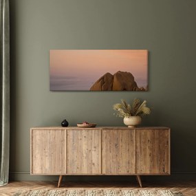 Obraz západu slnka v skalách (120x50 cm)