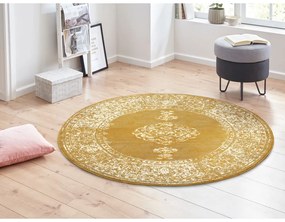 Žltý/oranžový okrúhly koberec ø 160 cm Méridional - Hanse Home