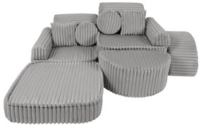 MeowBaby® Churros detská pohovka Max, Moon Dust Grey