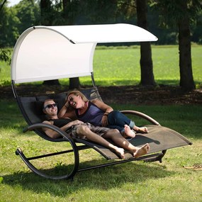 Vivere Záhradná hojdačka Double Chaise Rocker Šedá