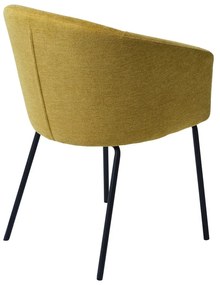 Čalúnené jedálenské kreslo s podrúčkami v horčicovej farbe Easton – Unique Furniture