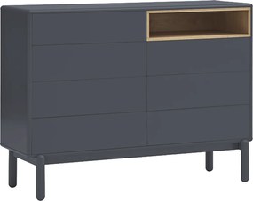 Teulat Corvo komoda so zásuvkami - Tmavosivá - 120 cm