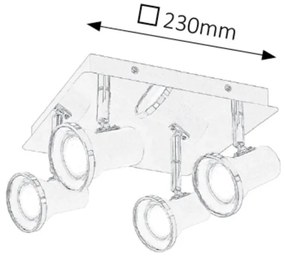 Rabalux 5500 - LED Kúpeľňové podhľadové svietidlo STEVE 4xGU10/4,5W/230V IP44