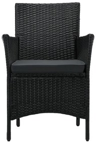 InternetovaZahrada Balkónový set Bayamo - čierny + šedé podušky