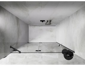 Mexen, Mexen Lunar ľavé otočné sprchové dvere 135 cm, priehľadné, pištoľovo šedé kartáčované - 834-135-000-66-00-L