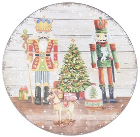 Plastový vianočný okrúhly podnos/tanier s Luskáčikmi - Ø 40*1 cm