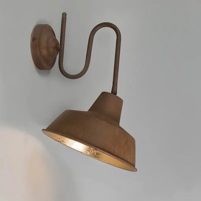 Priemyselná nástenná lampa hrdzavá so zlatým vnútorným priestorom - Factory