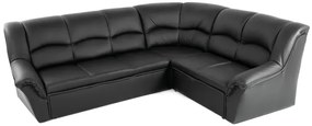 Kožená rohová sedacia súprava DUBAJ LUX XL, tm. modrá (K-58)