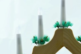 DECOLED Vianočný svietnik, 40 x 5 x 32 cm, drevený, na batérie 2x AA