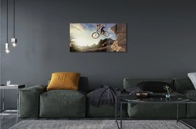 Obraz na skle Horský bicykel oblohy oblačno 125x50 cm