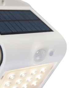 Vonkajšia nástenná lampa biela 14,5 cm so stmievaním a senzorom na solárnom paneli - Daya
