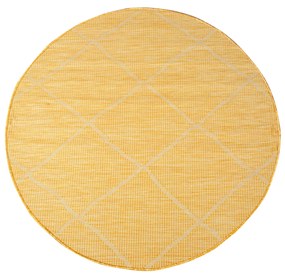 Dekorstudio Šnúrkový okrúhly koberec PALM 3075 - žltý Priemer koberca: 200cm
