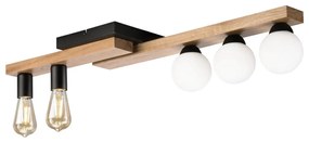 Prisadený luster MATTE 2xE27/15W/230V + 3xG9/5W/230V čierna/dub