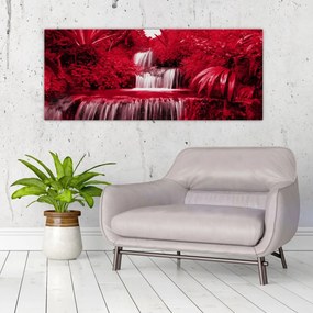 Obraz - Indonézske vodopády v červenej (120x50 cm)