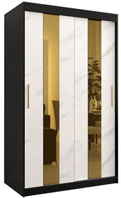 Skriňa Platinum Pole 120 čierna marmur/biely