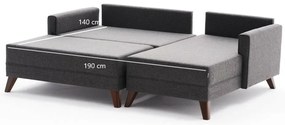 Rohová rozkladacia pohovka Bella Mini Right Anthracite