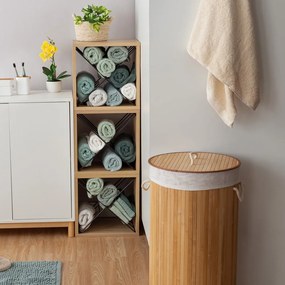Okrúhly bambusový kôš na bielizeň Compactor Round