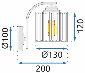 Toolight - Nástenná lampa 1xE27 APP512-1W, čierna, OSW-08558