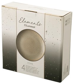 Tanier plytký Coupe 25 cm set 4 ks – Elements Stone - 492560
