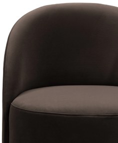 Otočné designové křeslo Enzo velur čokoládové