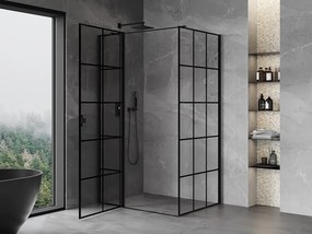 Mexen Mist T, sprchový kút s krídlovými dverami, ľavý, 95 x 120 cm, 8mm číre sklo, čierny profil, 8A4T-120-095-70-77-L