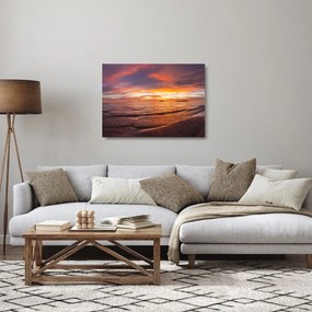 Sklenený obraz - Západ slnka (70x50 cm)